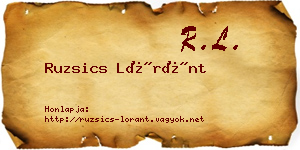 Ruzsics Lóránt névjegykártya