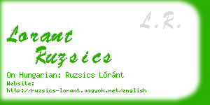 lorant ruzsics business card